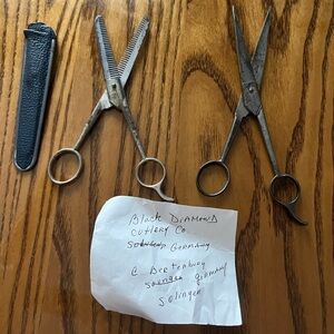 Black Diamond Hair Scissors Set these are from 1940’s